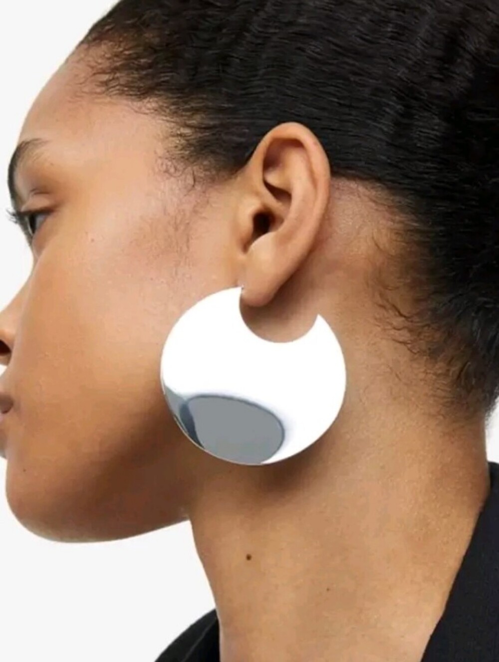 NEW! Modern Silver Disc Statement Earrings - Women's Jewelry